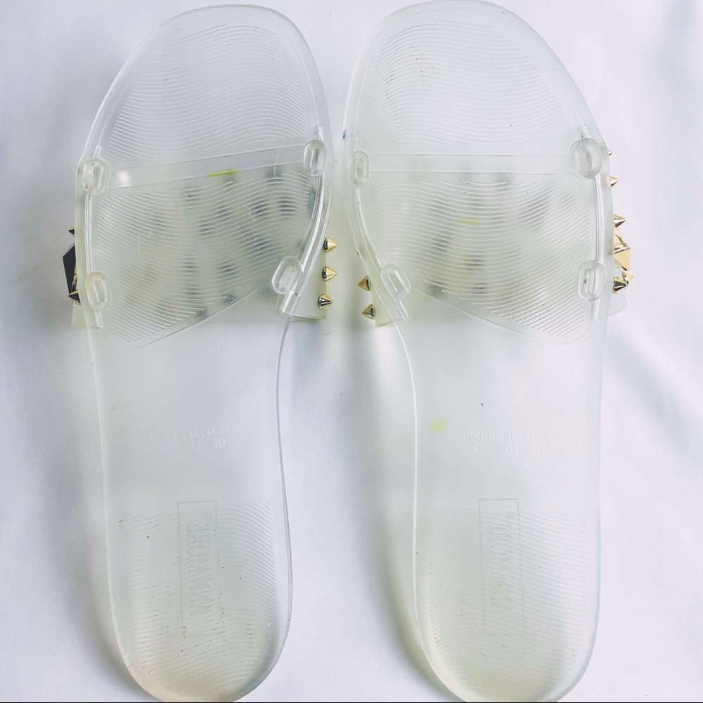 Jelly slide sandal w/ embellished spike trim by Ann More - Picture 6 of 8